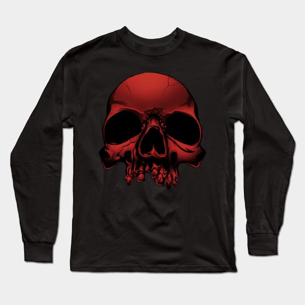 Skull Long Sleeve T-Shirt by mrpsycho